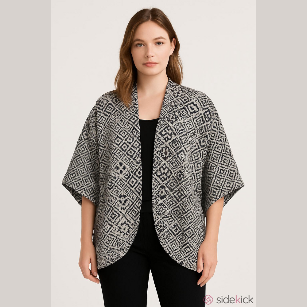 Xhilaration Black & White Open Front Doman Batwing Sleeve SweaterJacket